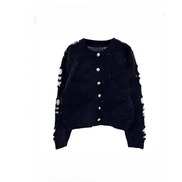 2025新款时尚小香风轻奢圆领开衫外套百搭显瘦5556023