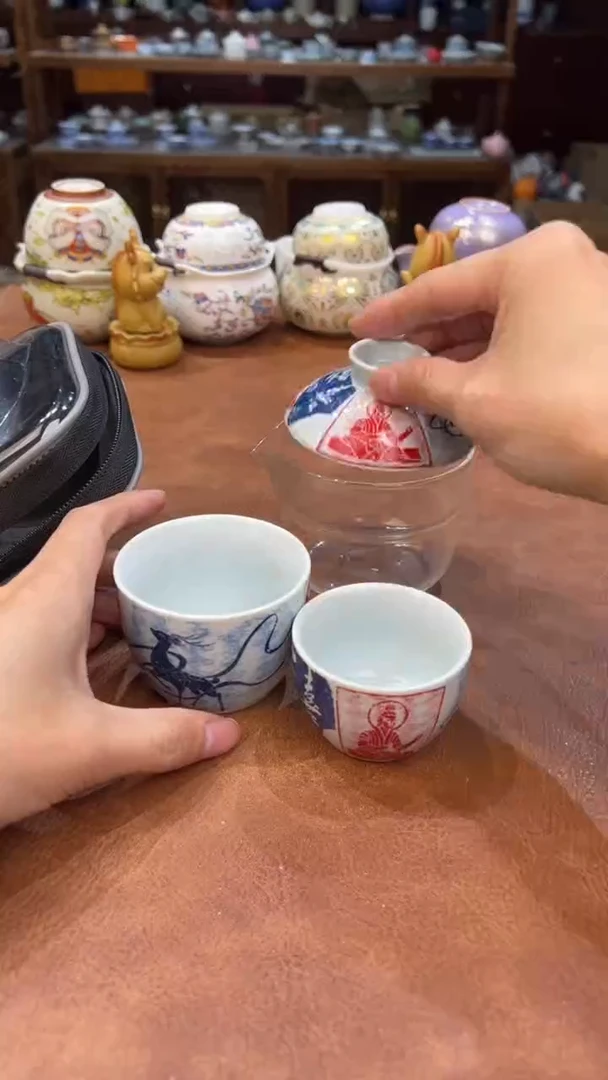 真的很便宜会开片的旅行茶具