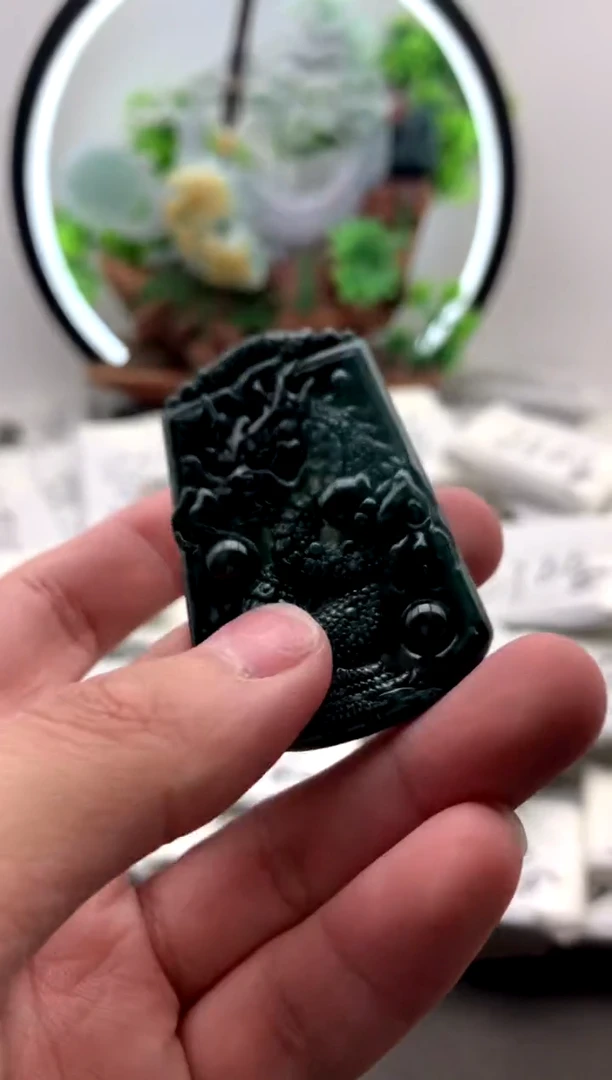 【闪购商品】翡翠颈饰未镶嵌龙牌【品质一般能接受再拍】