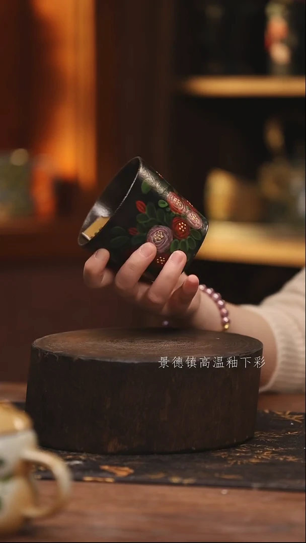 陶瓷景德镇高温釉下手绘陶瓷@L035@