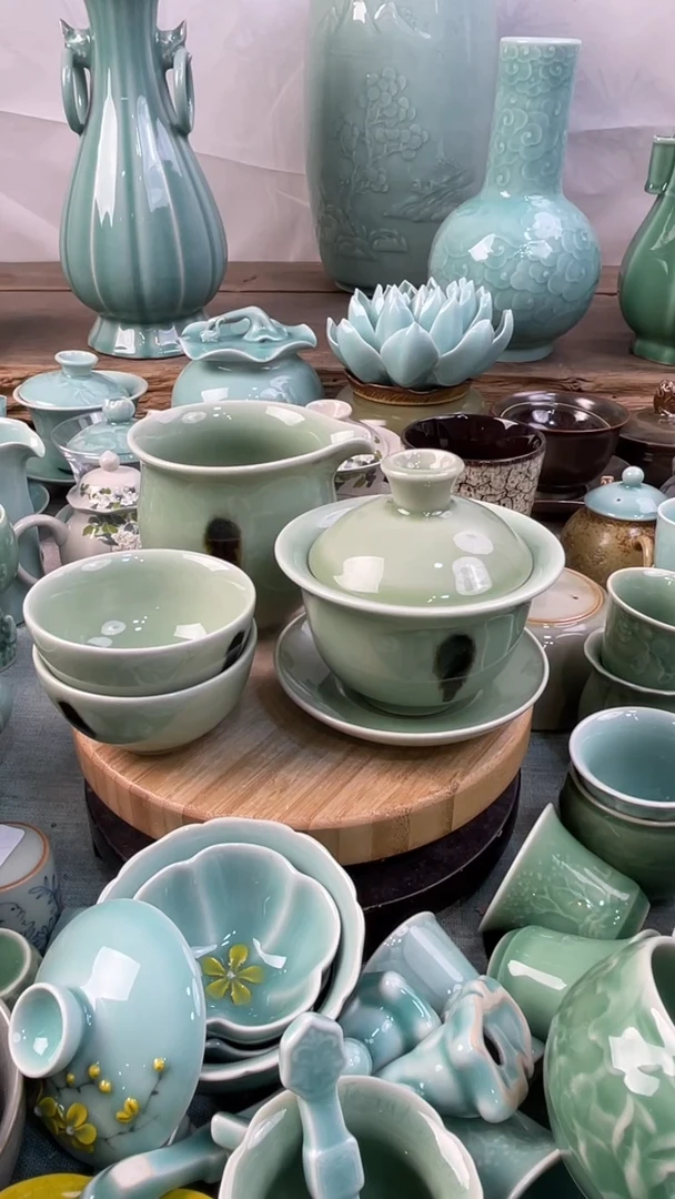 【闪购商品】1盖碗1公道2杯 福利款 慧仙青瓷 瓷器