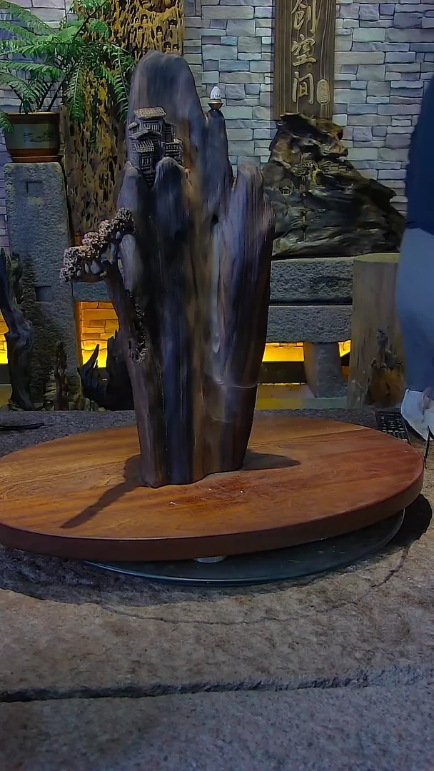 木香樟木阴沉山水摆件