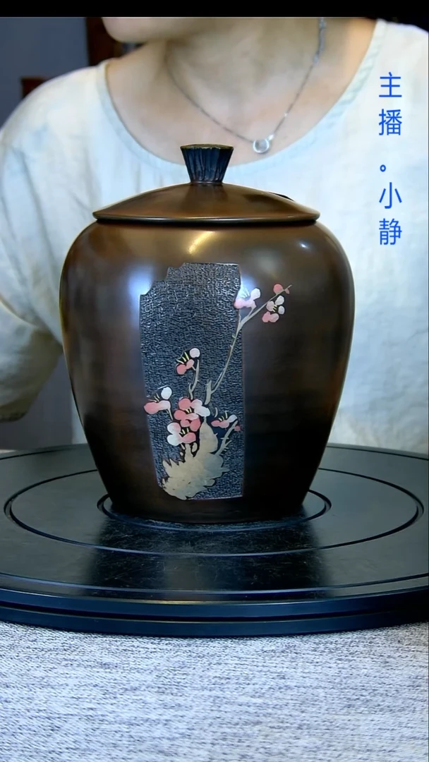 建水全手工紫陶茶罐精磨173