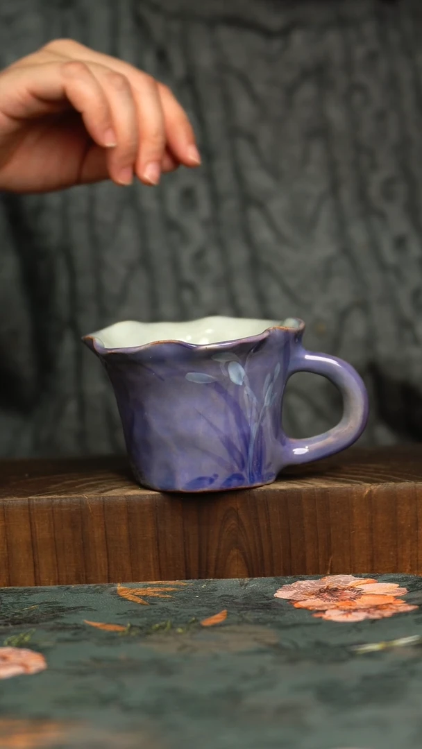 杯釉下彩手工手绘同款陶器