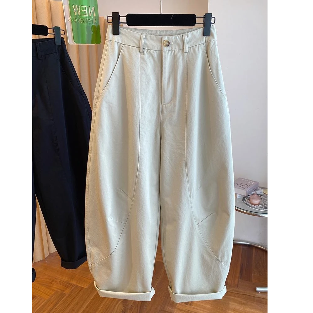 韩国东大门阔腿休闲弯刀女春秋2025新款宽松高腰百搭短袖女t恤