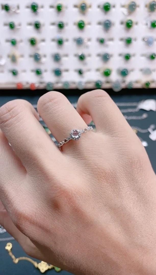 【闪购商品】翡翠戒指银S925镶嵌天然翡翠