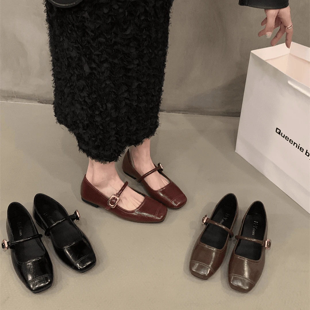 平底平底夏季单鞋单鞋女鞋子玛丽珍鞋浅口乐福鞋英伦风春季法式