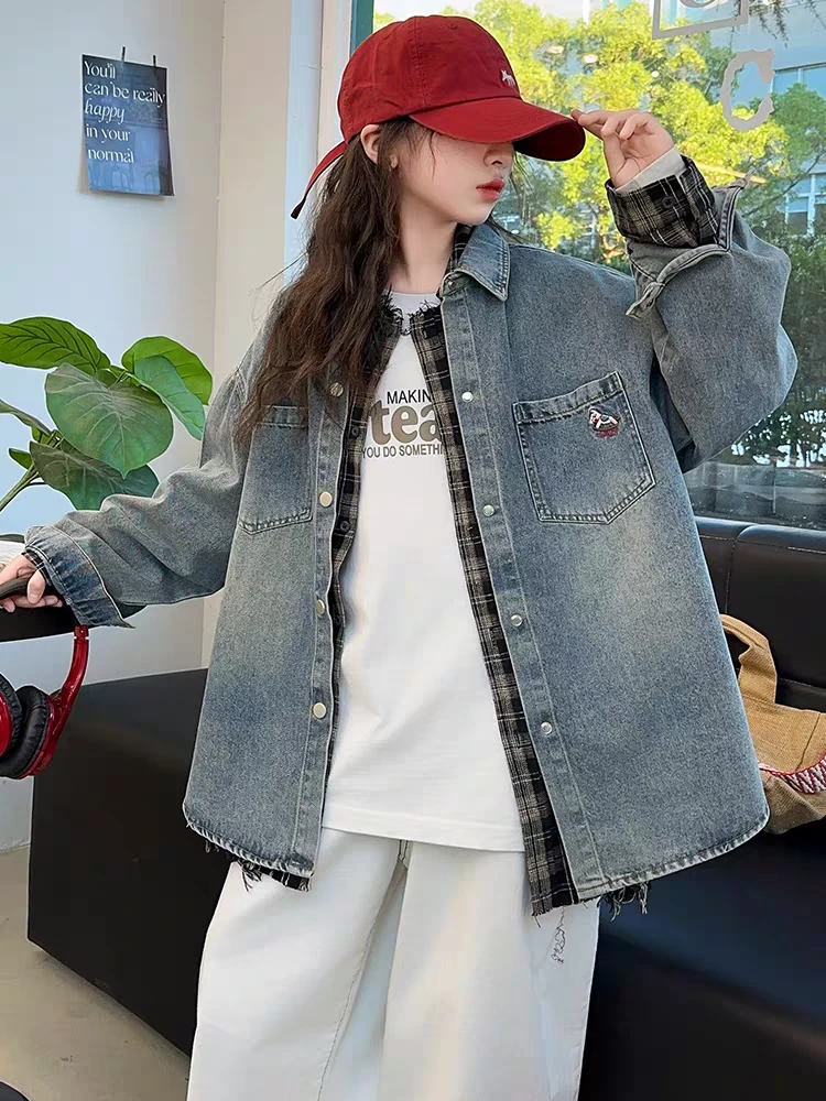 儿童春秋木马刺绣牛仔衬衣A5-7-2