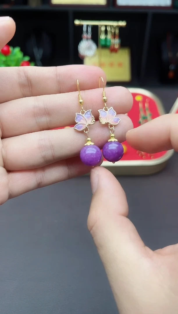 【闪购商品】玛瑙/玉髓耳钉银S925镶嵌327000