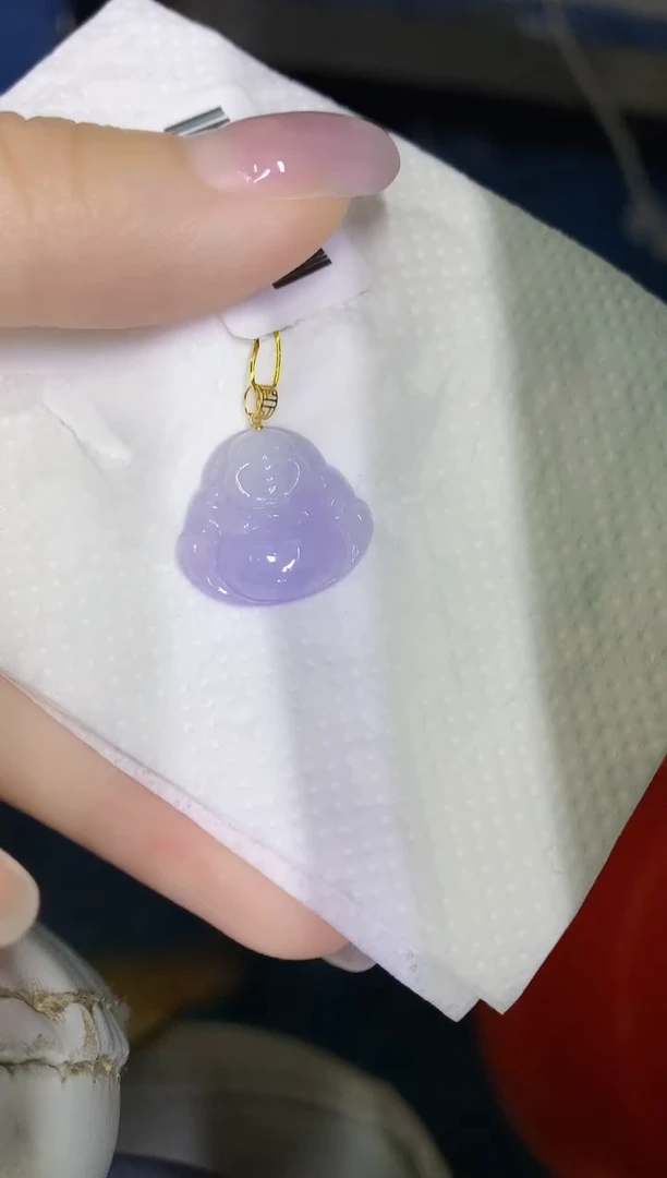 颈饰18K金镶嵌翡翠缅甸天然翡翠A货