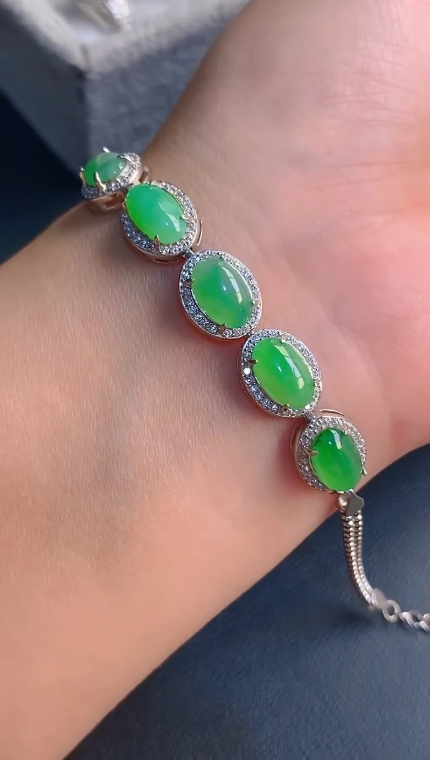 【闪购商品】翡翠耳饰银S925镶嵌天然A货翡翠1