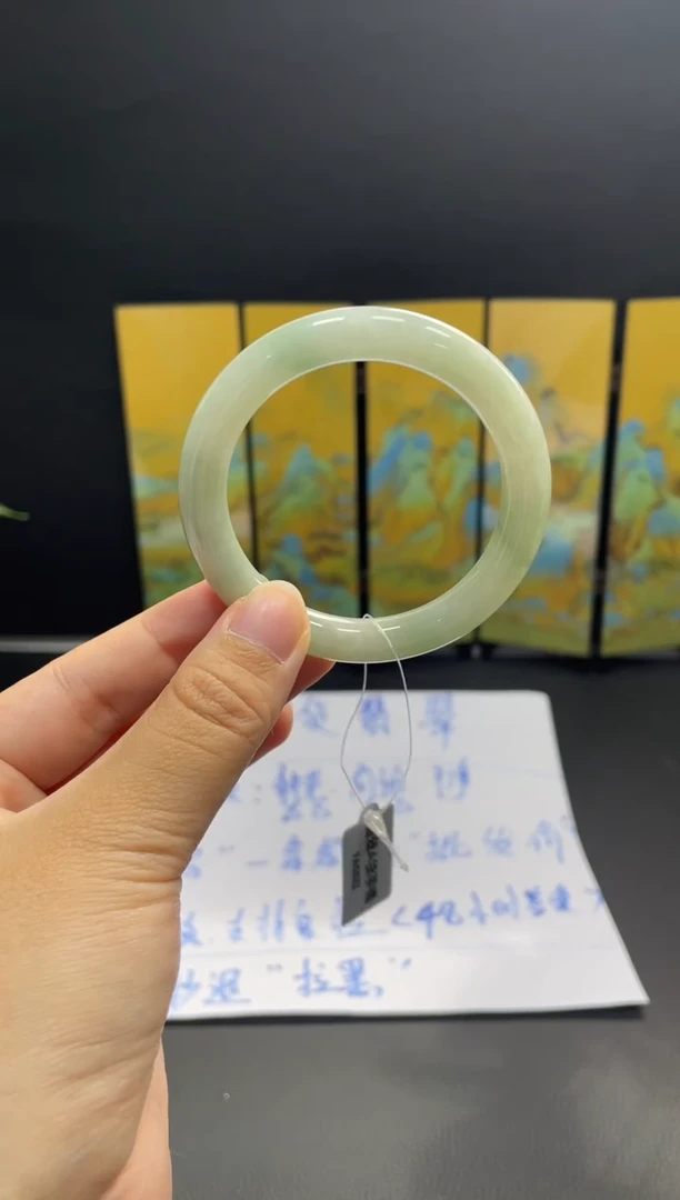 未镶嵌手镯翡翠11#天然缅甸A货翡翠手镯50-51圈口（圆条）
