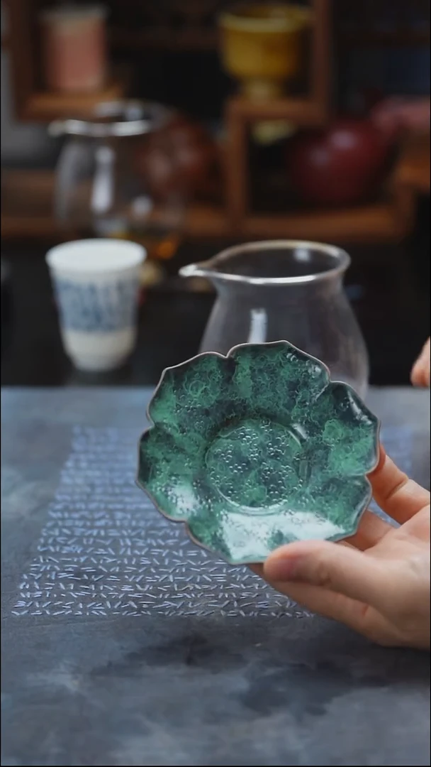 莲花杯垫   孔雀绿