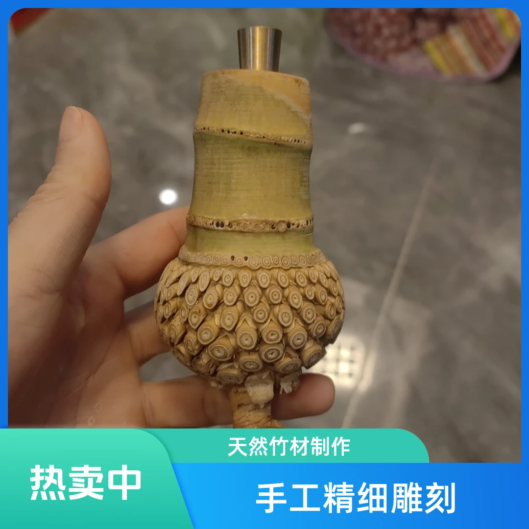 贵州竹根手把件天然竹子手工制作6.1公分原生态工艺品