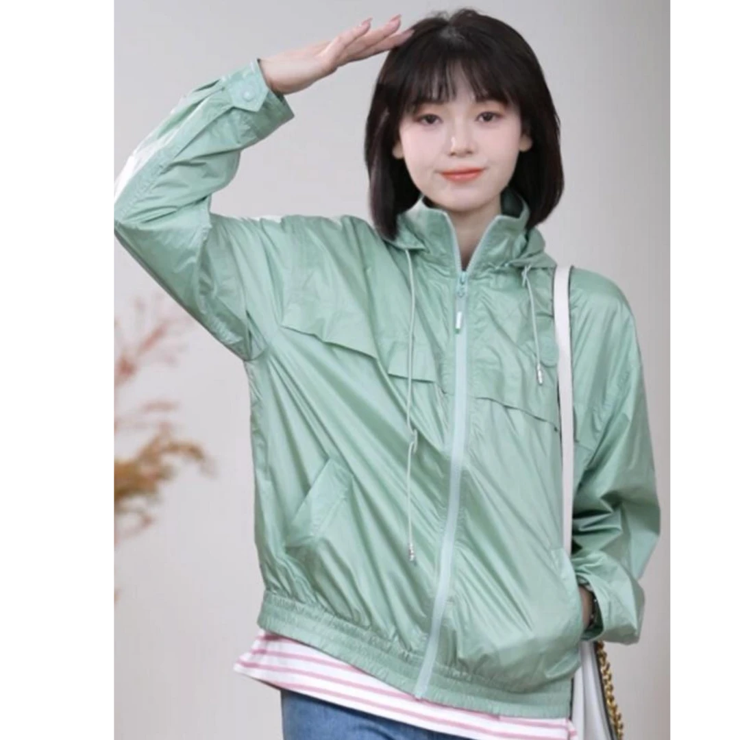 AMASS/阿玛施休闲百搭长袖拉链宽松酷感连帽上衣女外套5400855