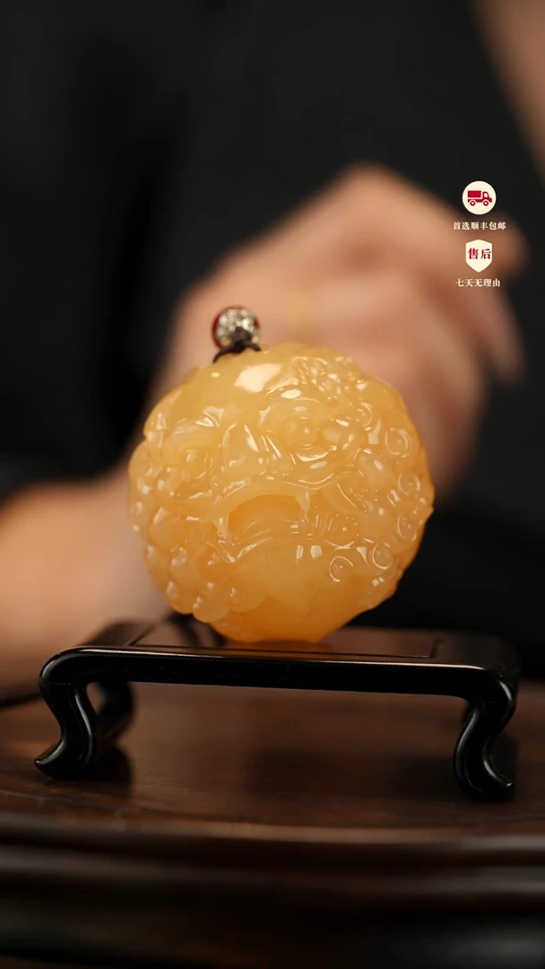 云南石金田黄醒狮貔貅手把件摆件挂件