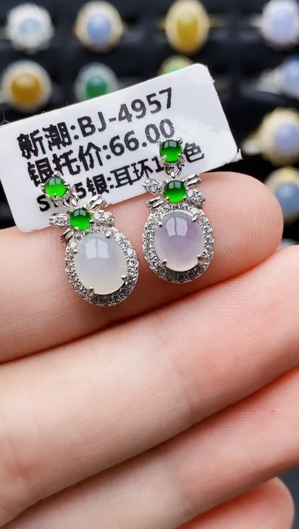 银S925镶嵌戒指翡翠5129