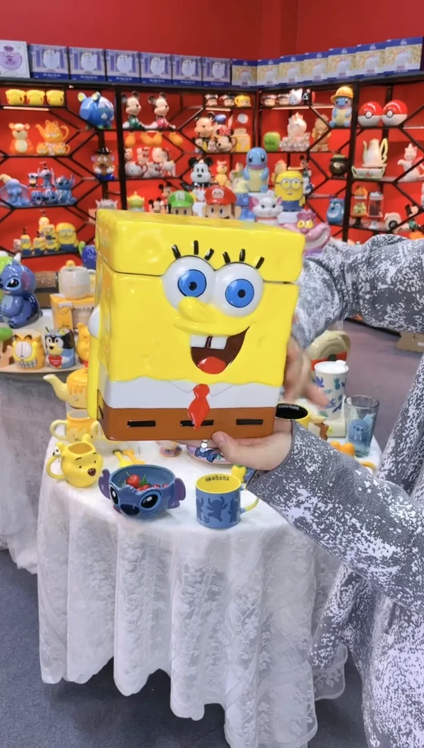 【闪购商品】.@@海绵宝宝陶瓷饼干罐