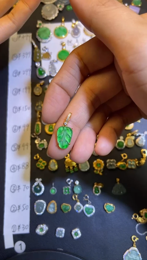 吊坠(不含链)银S925镶嵌翡翠1