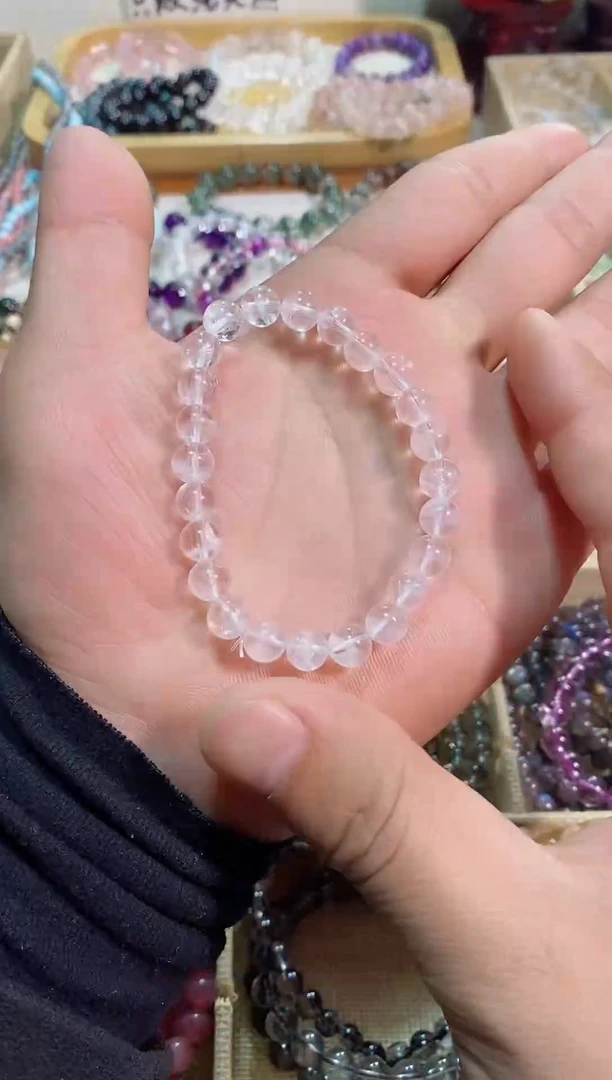 【闪购商品】水晶手链未镶嵌白幽灵7m+ (多样性发其一）