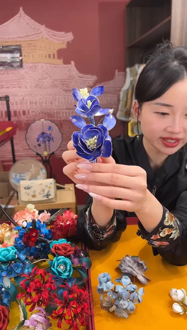 【闪购商品】刺绣非遗绒花（发饰）