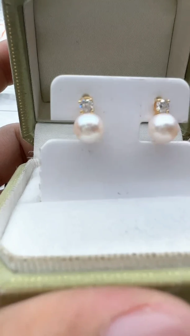 【闪购商品】海水珍珠耳饰银S925镶嵌非基地发货不带证书