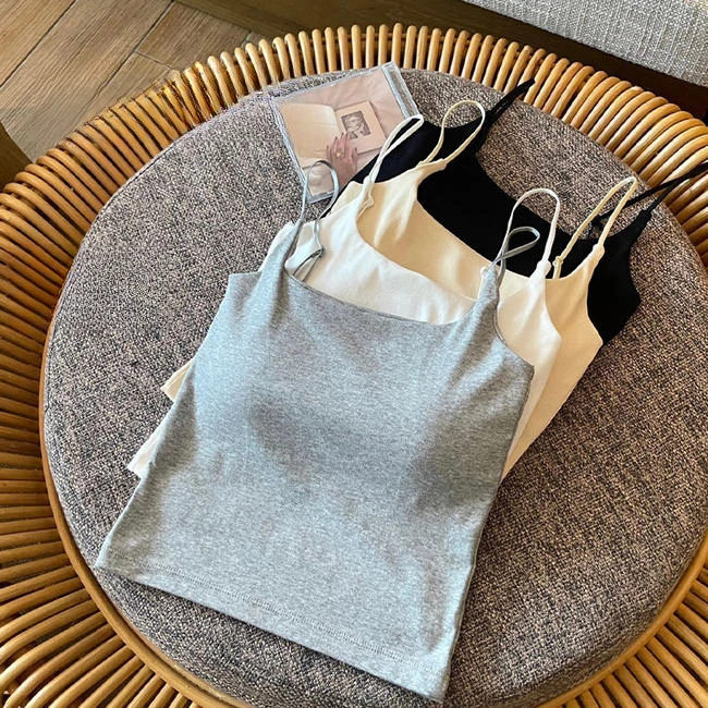 【极简主义】•ins风一体乳胶胸垫吊带女可调节肩带显瘦打底百搭美背