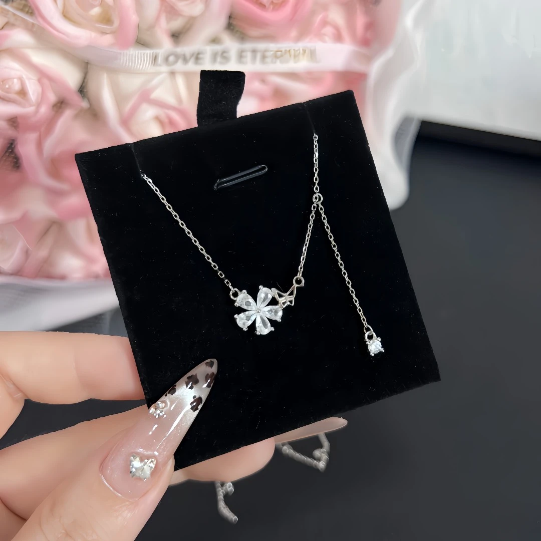 URNSSORE/昂色 链子925银 蝶恋花项链女轻奢百搭锁骨链礼物送女友