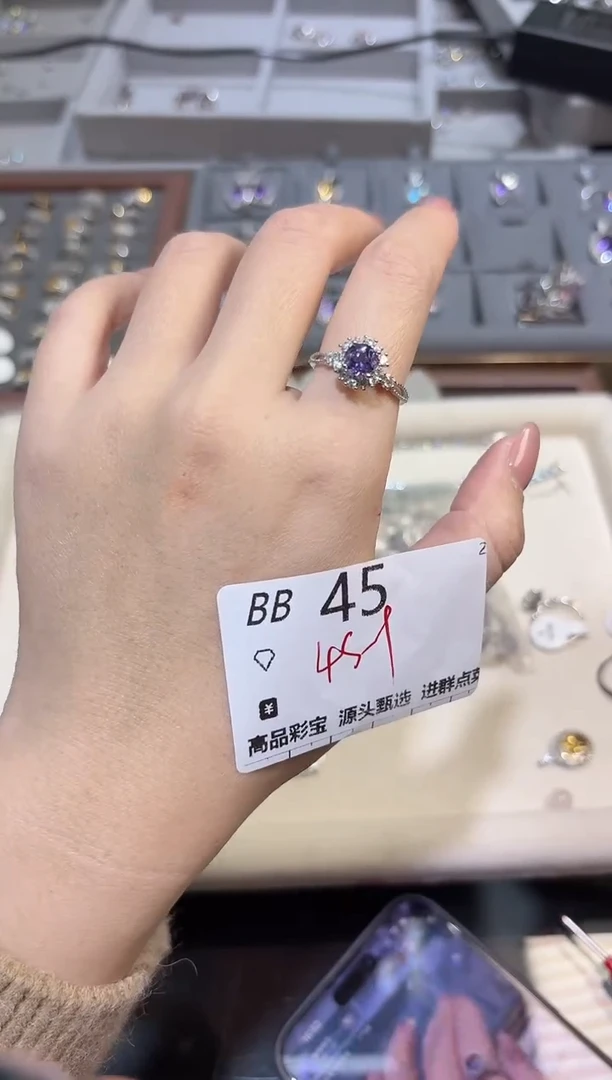 【闪购商品】水晶戒指银S925镶嵌多样性发一BB45