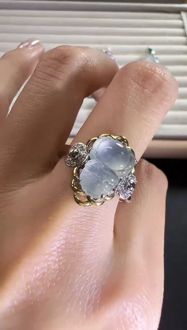 18K金镶嵌戒指翡翠KYC1206-006