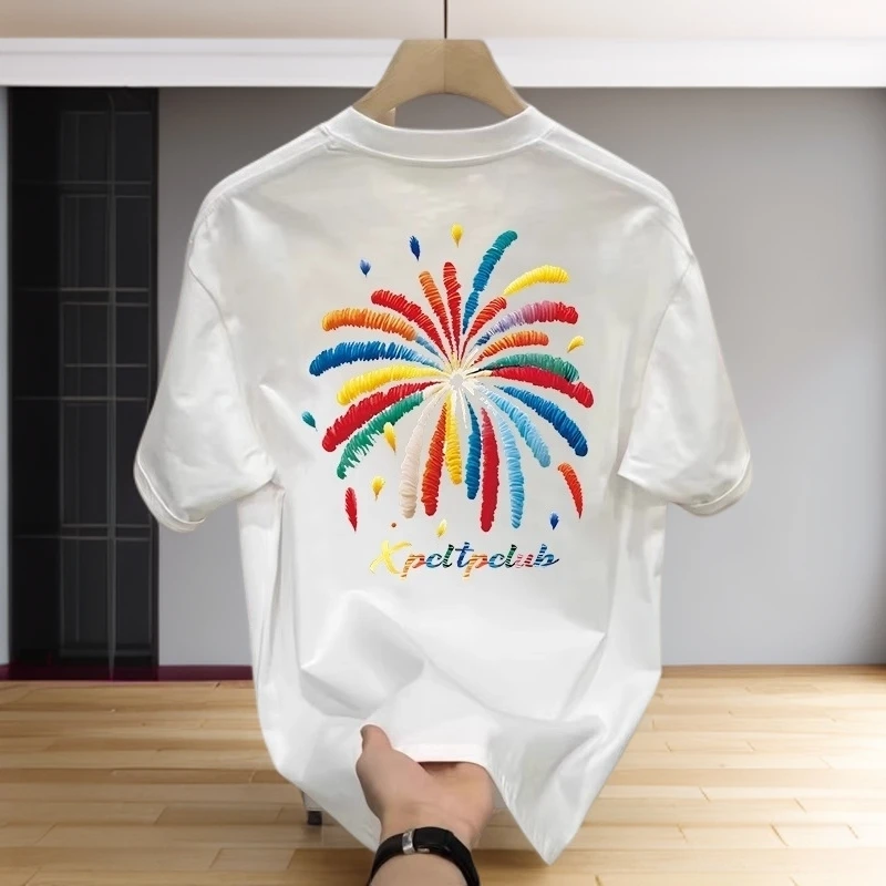 重磅纯棉短袖T恤男女夏季新款美式复古宽松潮流百搭半袖情侣体恤