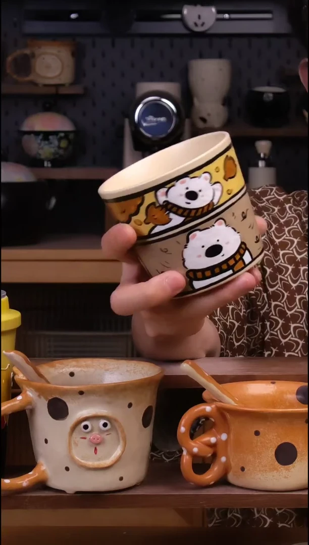 杯子景德镇可爱设计师款陶瓷