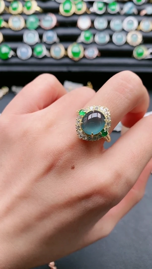 【闪购商品】翡翠戒指银S925镶嵌11111