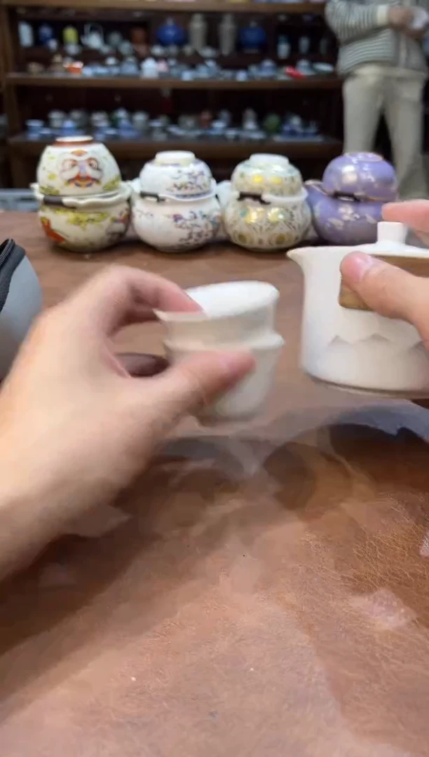 真的很便宜超好看会开片的旅行茶具