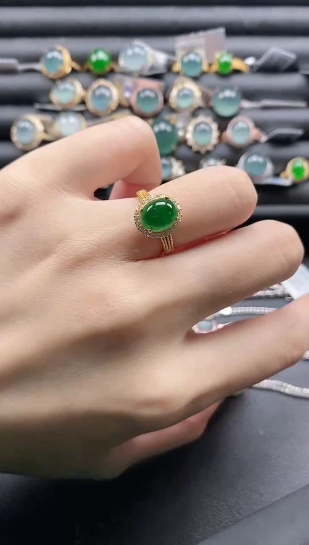【闪购商品】翡翠戒指银S925镶嵌11111