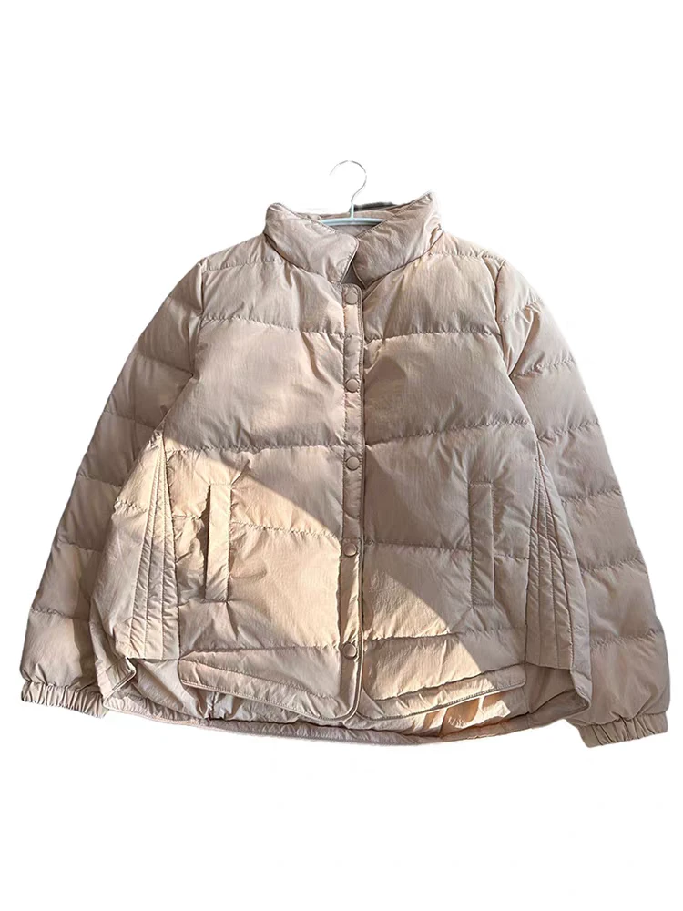 90羽绒服法式设计立领90羽绒服女秋冬季新款气质短款外套