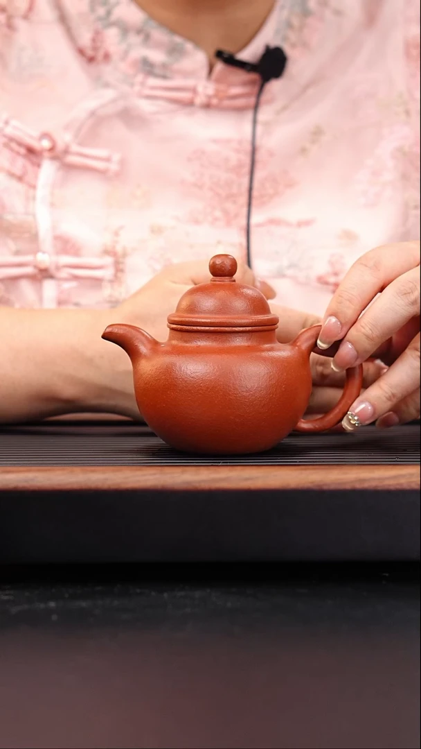 茶壶紫砂小煤窑朱泥粗砂掇球240cc叶晓敏