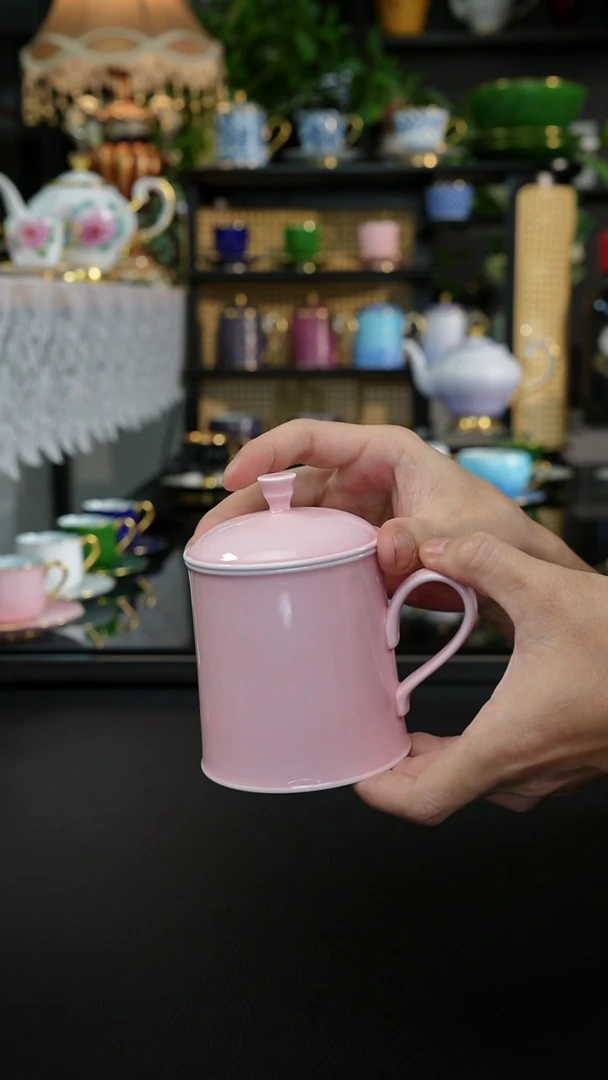 手工粉色盖杯，，，，，，