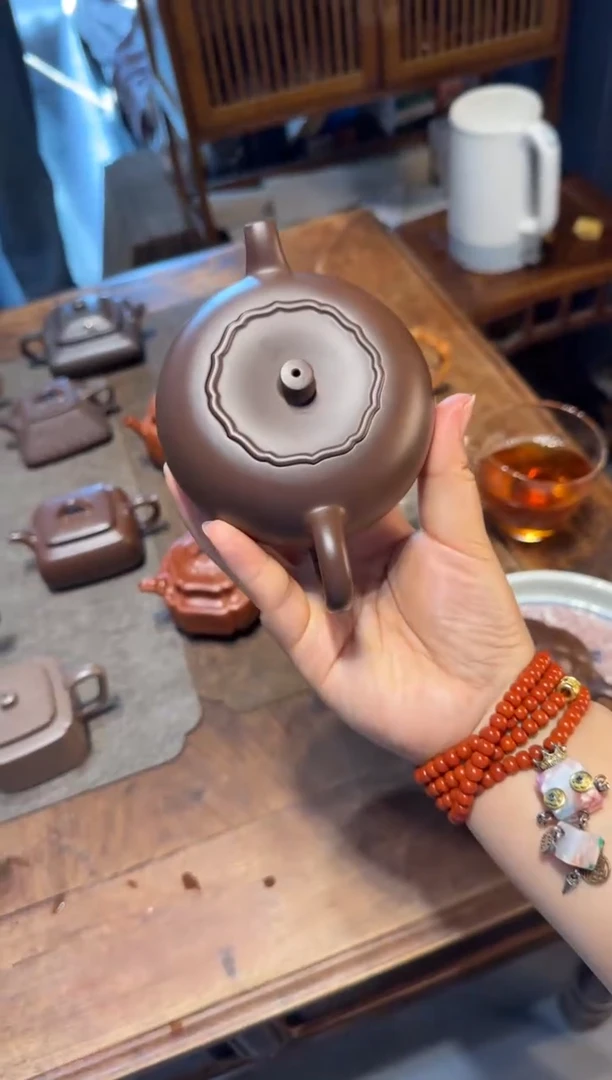 茶壶紫砂百**香柿柿如意