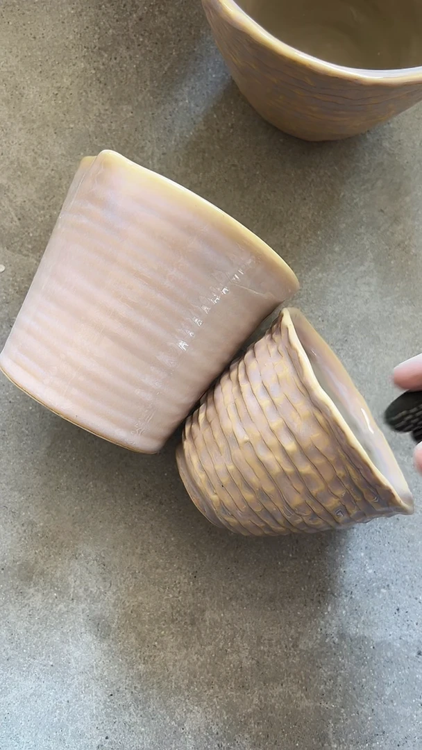 【闪购商品】陶瓷两个花盆高9/11cm内口10/11cm