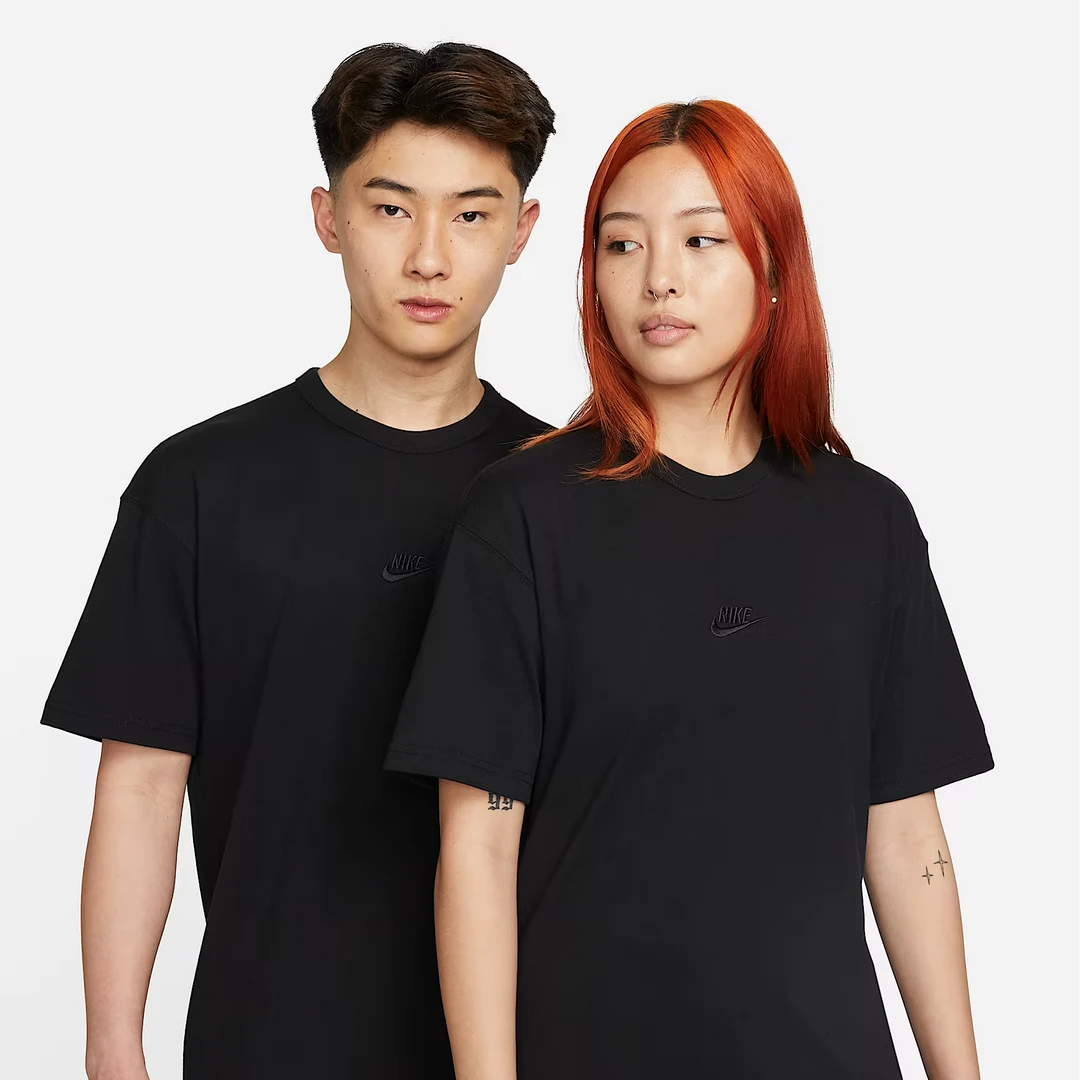 NIKE耐克男子Sportswear黑色棉料宽松舒适纯棉T恤DO7393-010