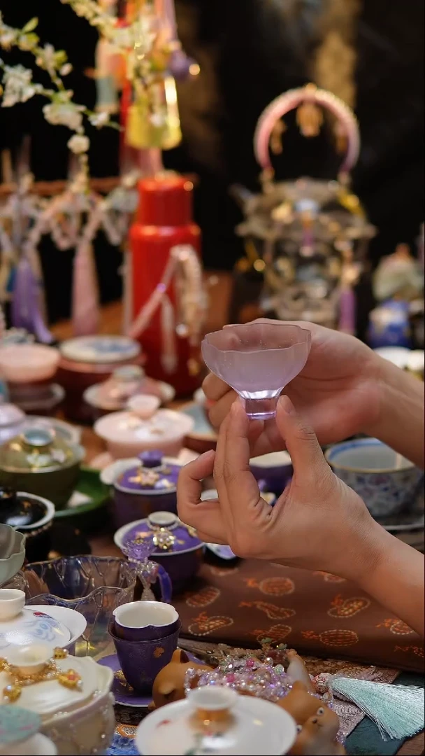 【闪购商品】紫色星空花口客杯