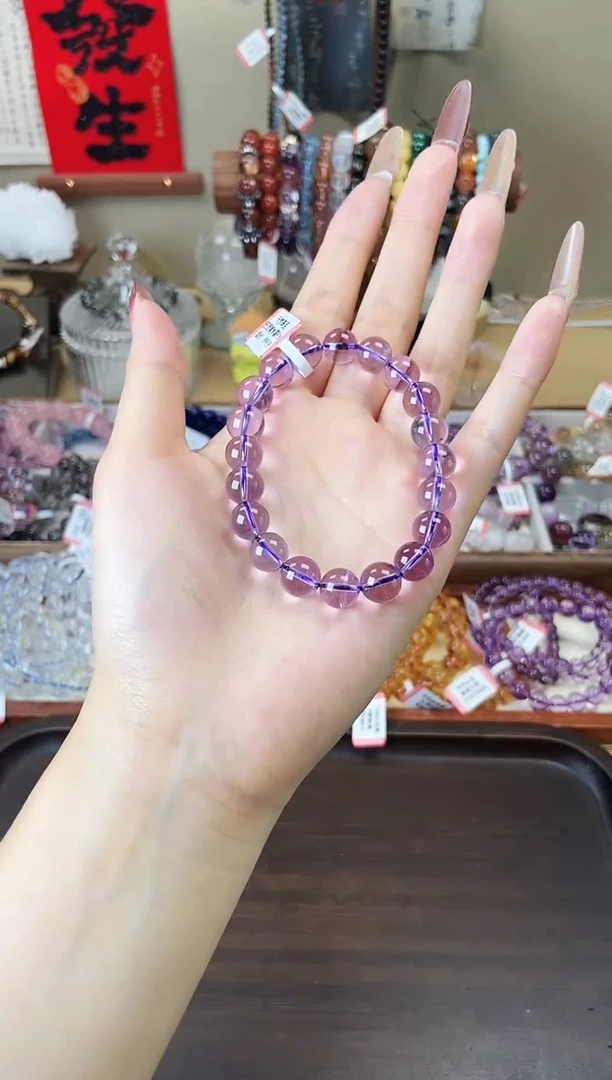 【闪购商品】水晶手链未镶嵌巴西紫水晶9.5mm