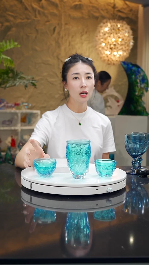 天空蓝水杯+两个茶杯