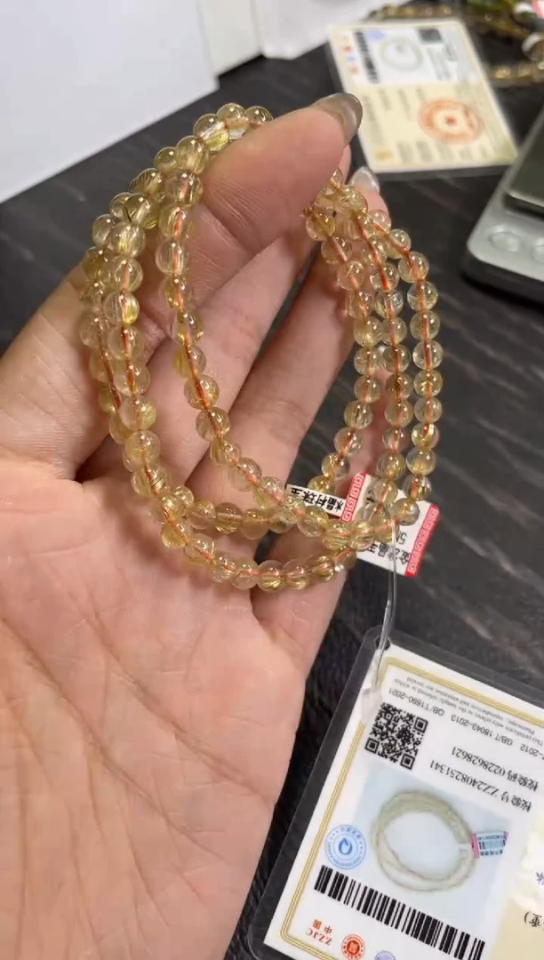 水晶手链未镶嵌5±/x-278【发晶三圈