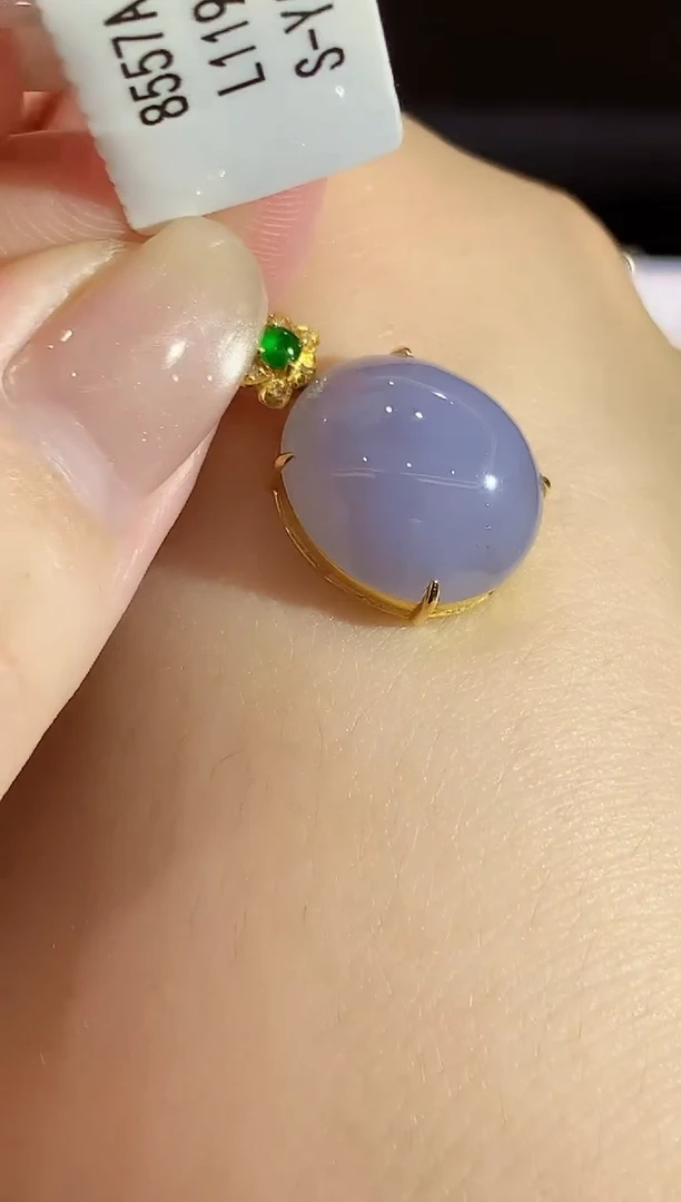 翡翠18K金镶嵌吊坠(不含链)L1193多样性发其一