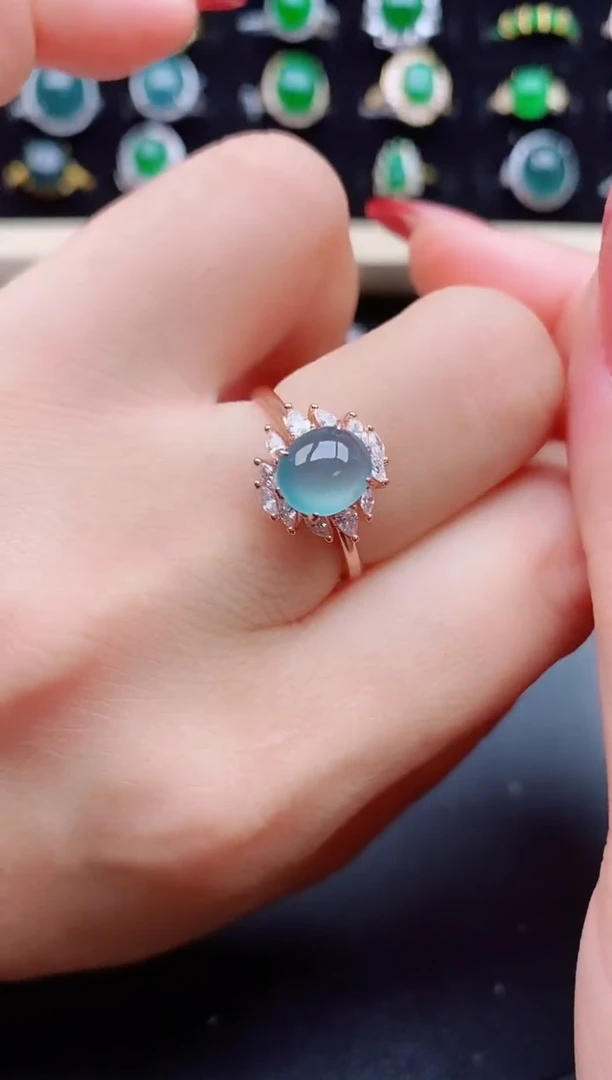 【闪购商品】翡翠戒指银S925镶嵌321312