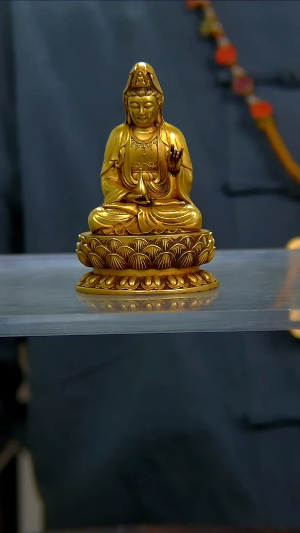 【闪购商品】紫铜鎏金 观音9公分