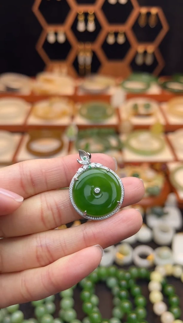 银S925镶嵌和田玉挂件福利
