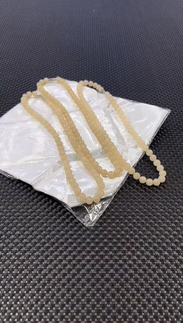 【闪购商品】和田玉项链未镶嵌藕粉妈妈链约8mm+(多样性发一件)